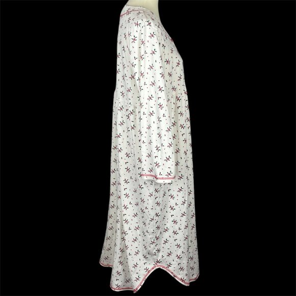 La Cera Holly Berry Christmas Nightgown Sz L Cottagecore Modest Grandmacore - Picture 4 of 8